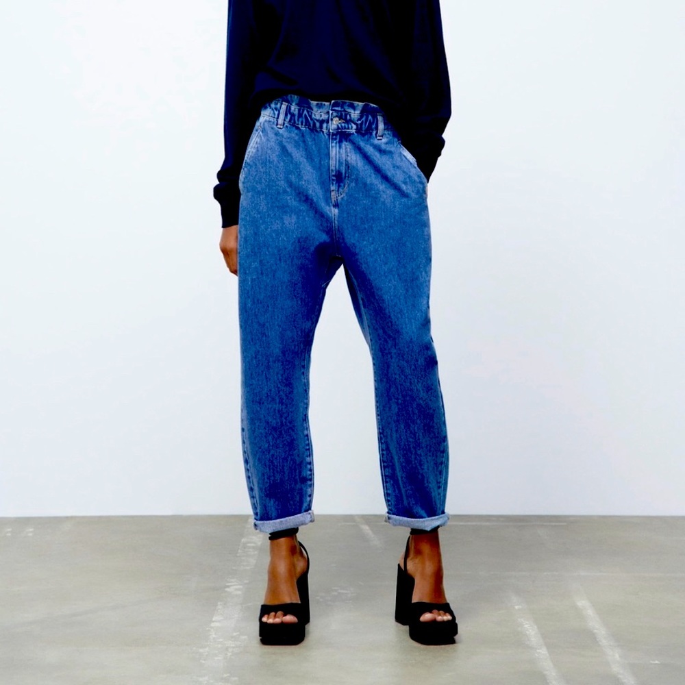 ZARA BAGGY PAPERBAG JEANS fits like an 8